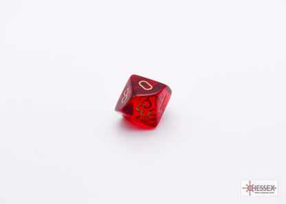 CHX30059: Translucent Crimson/gold Polyhedral 7-Die Set