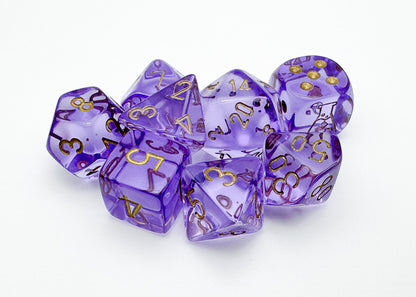 CHX30059: Translucent Lavender/gold Polyhedral 7-Die Set