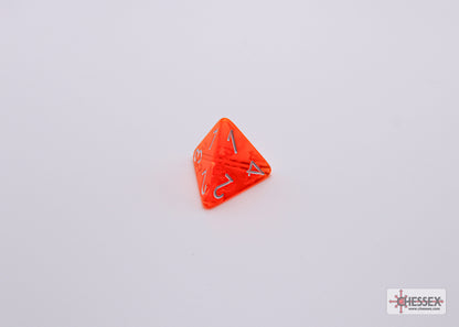 CHX30060: Translucent Neon Orange/white Polyhedral 7-Die Set