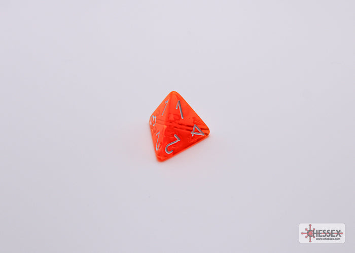 CHX30060: Translucent Neon Orange/white Polyhedral 7-Die Set