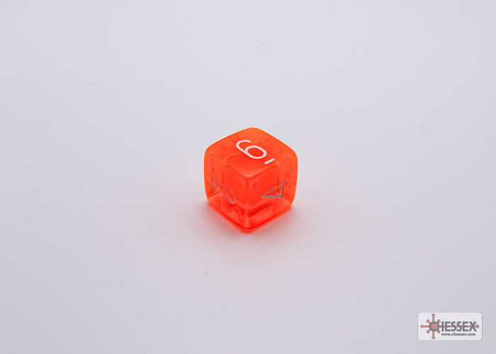 CHX30060: Translucent Neon Orange/white Polyhedral 7-Die Set