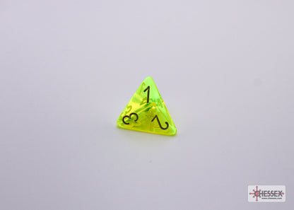 CHX30061: Translucent Neon Yellow/white Polyhedral 7-Die Set