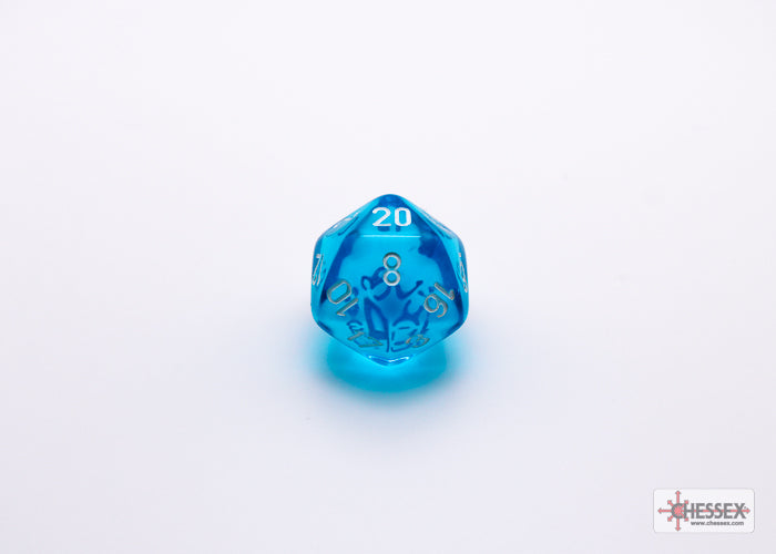 CHX30063: Translucent Tropical Blue/white Polyhedral 7-Die Set