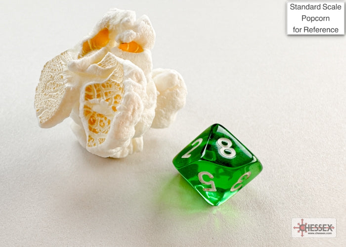 CHX20375: Translucent Green/white Mini-Polyhedral 7-Die Set