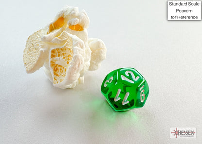 CHX20375: Translucent Green/white Mini-Polyhedral 7-Die Set