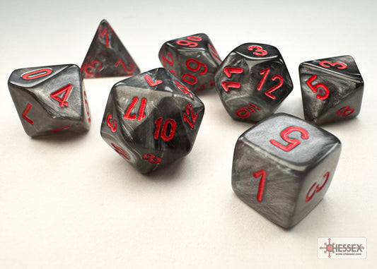 Velvet Mini-hedral Black/red 7-Die Set