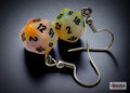 Hook Earrings Pair of Festive Circus Mini D20s