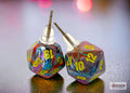 Stud Earrings Pair of Festive Mosaic Mini D20s
