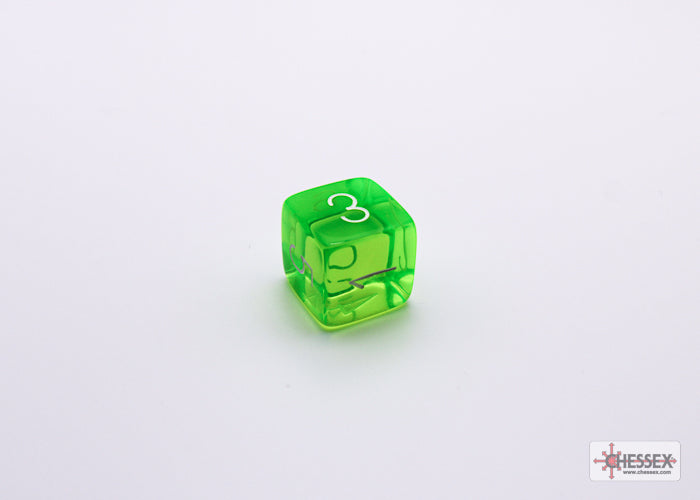 CHX30062: Translucent Rad Green/white Polyhedral 7-Die Set