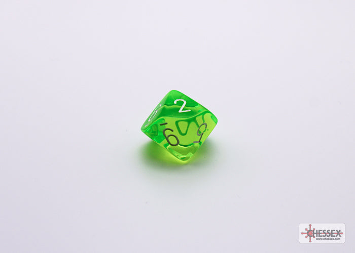 CHX30062: Translucent Rad Green/white Polyhedral 7-Die Set