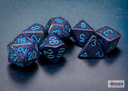 CHX25307: Speckled Cobalt Polyhedral 7 Dice Set