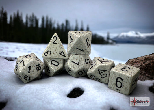 Speckled Arctic Camo Polyhedral 7-Dice Set