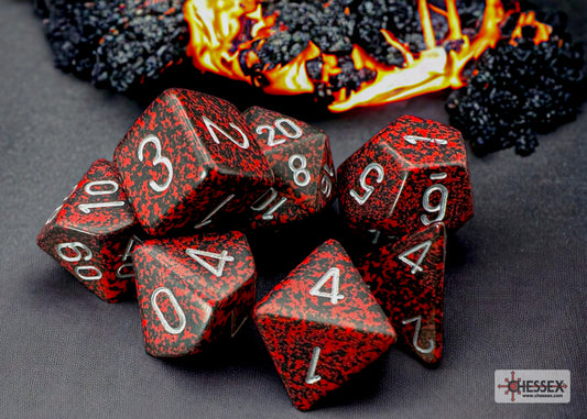 Speckled Silver Volcano Polyhedral 7-Dice Set