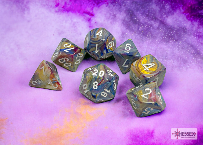 Festive Carousel/white Polyhedral 7-Die Set