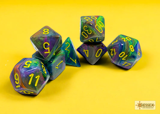 Menagerie Rio/Yellow Festive Polyhedral 7-Die Set