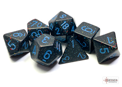 Speckled Blue Stars Polyhedral 7-Dice Set