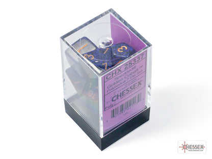 Speckled Golden Cobalt Polyhedral 7-Dice Set