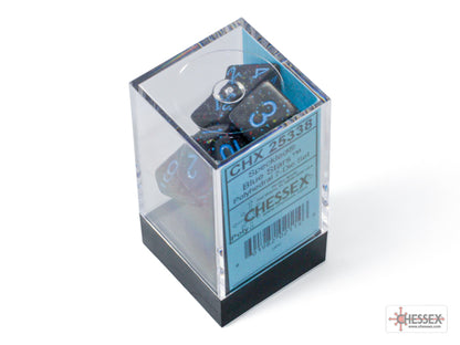 Speckled Blue Stars Polyhedral 7-Dice Set