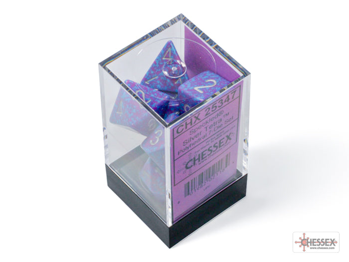 Speckled Silver Tetra Polyhedral 7-Dice Set