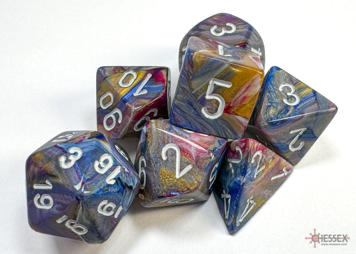 Festive Carousel/white Polyhedral 7-Die Set