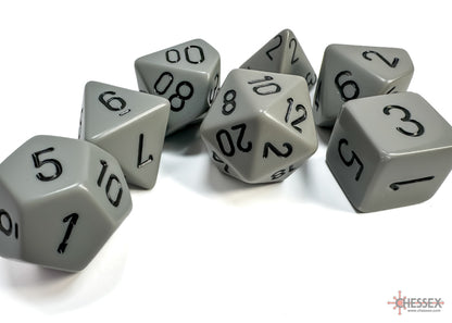 Opaque Dark Grey/black Polyhedral 7-Dice Set