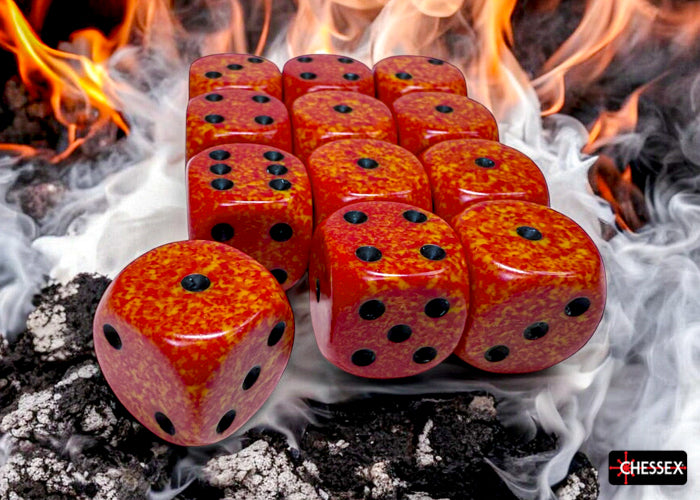 Speckled Fire 16mm d6 Dice Block (12 dice)