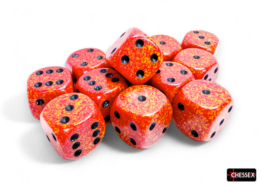 Speckled Fire 16mm d6 Dice Block (12 dice)