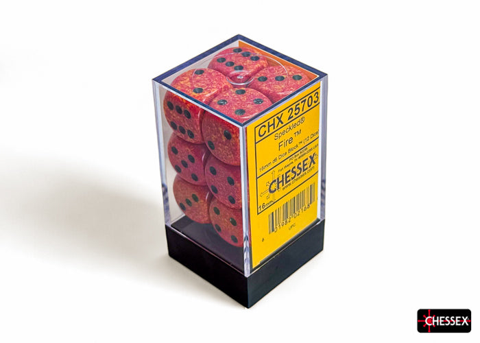 Speckled Fire 16mm d6 Dice Block (12 dice)
