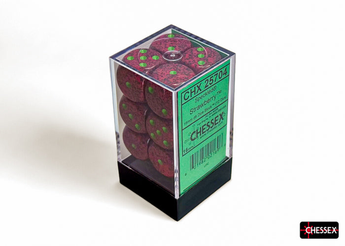 Speckled Strawberry 16mm d6 Dice Block (12 dice)