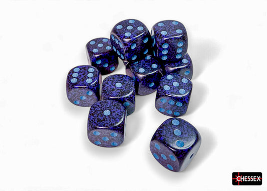 Speckled Cobalt 16mm d6 Dice Block (12 dice)