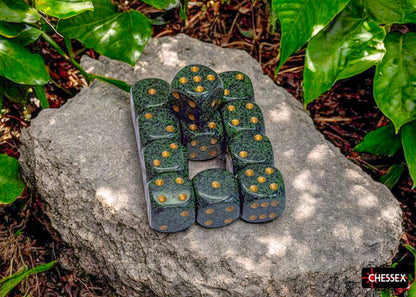 Speckled Golden Recon 16mm d6 Dice Block (12 dice)