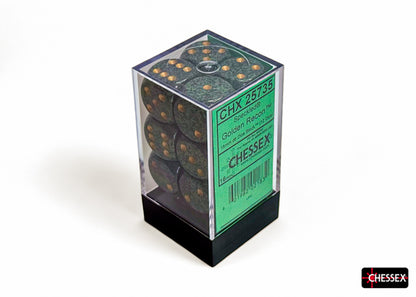 Speckled Golden Recon 16mm d6 Dice Block (12 dice)