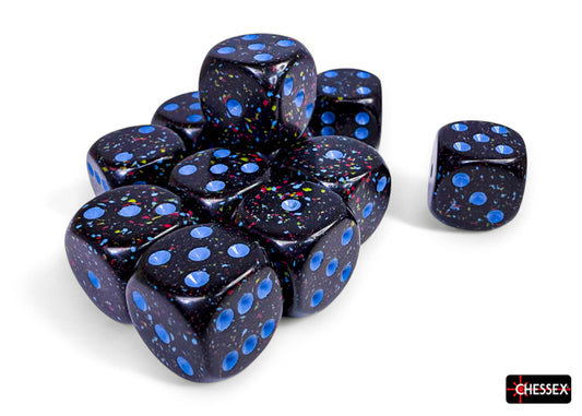 Speckled Blue Stars 16mm d6 Dice Block (12 dice)
