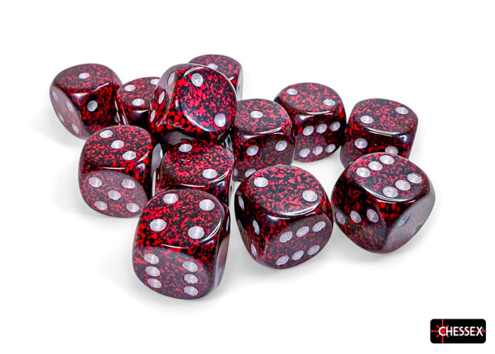 Speckled Silver Volcano 16mm d6 Dice Block (12 dice)