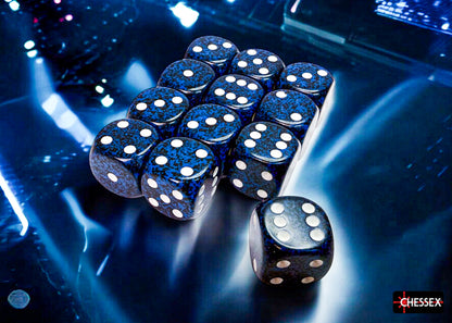 Speckled Stealth 16mm d6 Dice Block (12 dice)