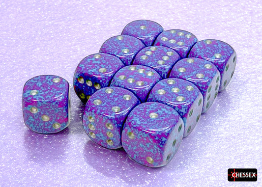 Speckled Silver Tetra 16mm d6 Dice Block (12 dice)