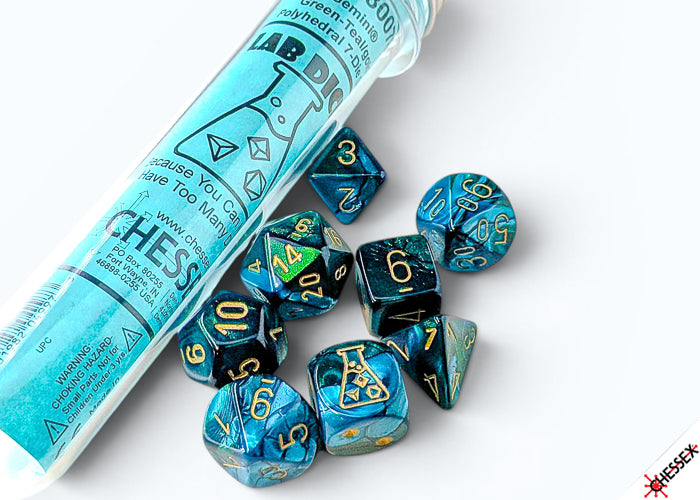 [PREORDER 29 JULY] Gemini Green-Teal/gold Polyhedral Dice Set