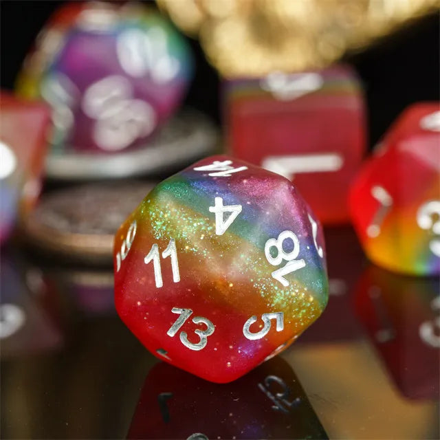 PRIDE FLAG Dice - Rainbow Frosted Dice Set