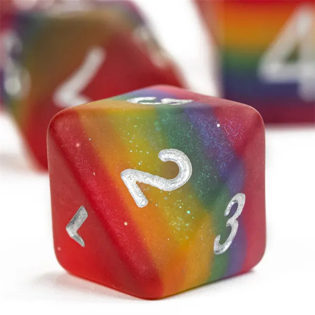 PRIDE FLAG Dice - Rainbow Frosted Dice Set