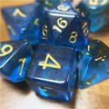 Blue Aurora Glitter Dice Set