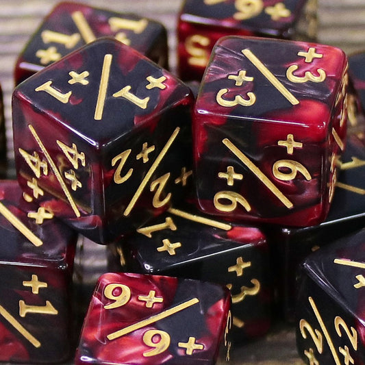Pearl Red and Black MTG Counter Dice (Single)