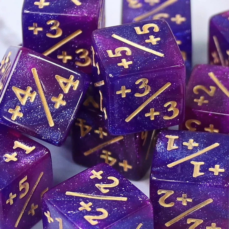 Dark Blue Purple Glitter MTG Positive Counter Dice (16mm Single)