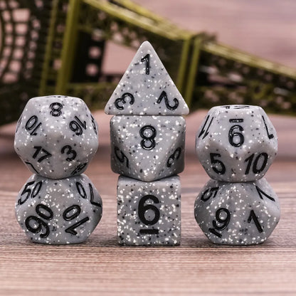 Grey Granite Dice Set