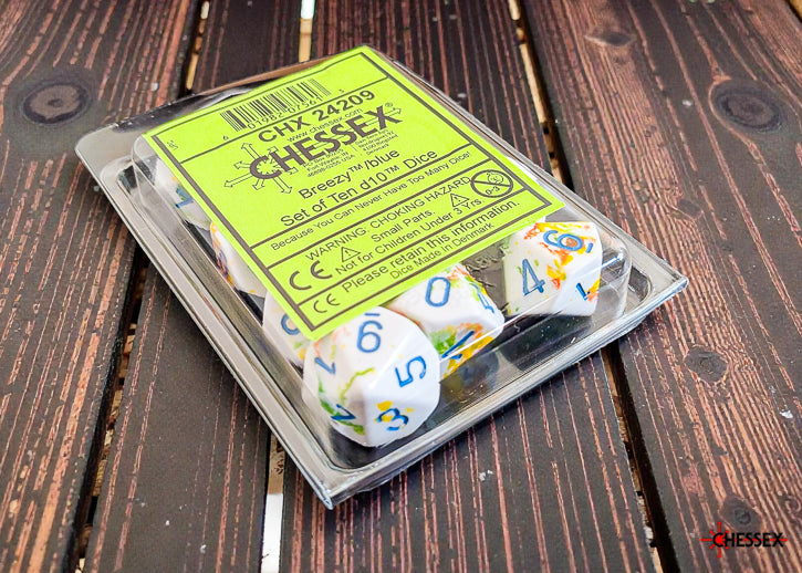 Brush Breezy/blue Set of Ten d10s