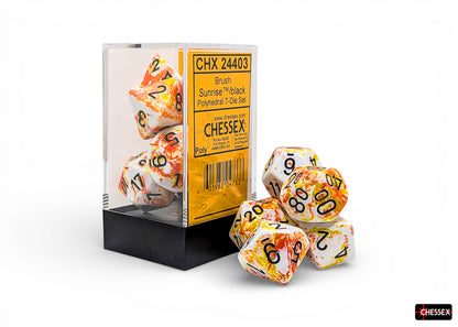 [PREORDER 25 FEB] Brush Sunrise/black Polyhedral 7-Dice Set