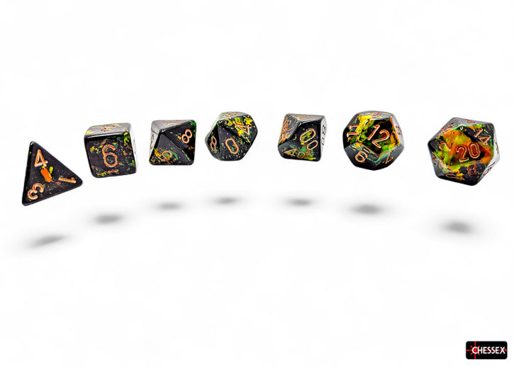 Brush Deep Forest/gold Polyhedral 7-Dice Set