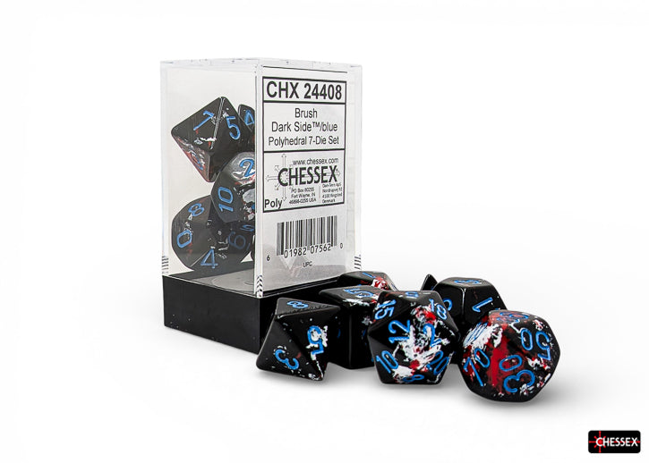 Brush Dark Side/blue Polyhedral 7-Dice Set