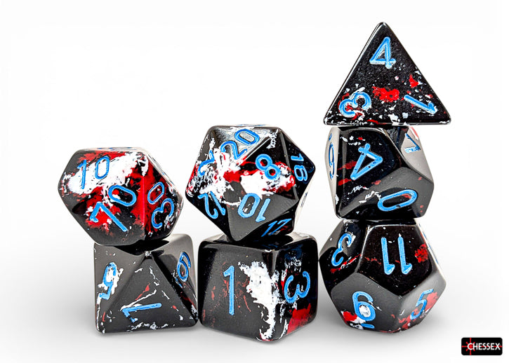 Brush Dark Side/blue Polyhedral 7-Dice Set