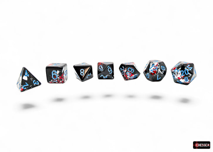 Brush Dark Side/blue Polyhedral 7-Dice Set