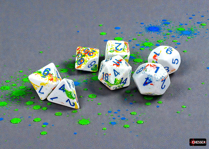 Brush Breezy/blue Polyhedral 7-Dice Set